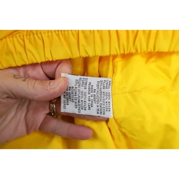 Deadstock Vintage 90s Streetwear Mens XL Color Block Down Puffer Jacket Yellow